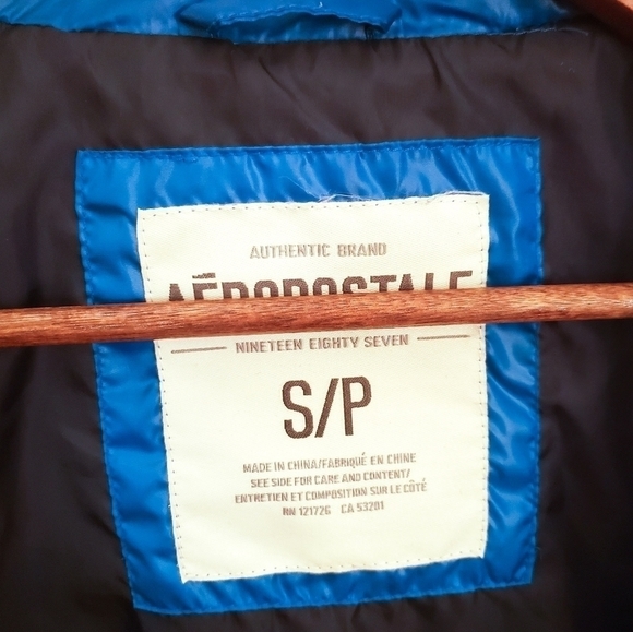 Aeropstale Blue Puffer Vest size Small Full Zip logo - Picture 3 of 8